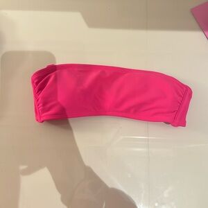 strapless swimsuit top- pink- size small